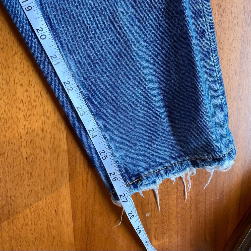 Zara Medium Wash Distressed Slim Straight Jeans - Picture 8 of 8